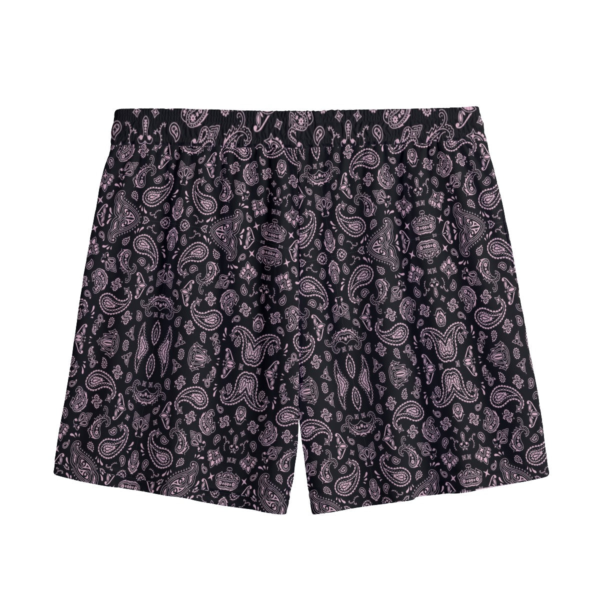 MEN BLACK AND PINK BANDANA SHORTS